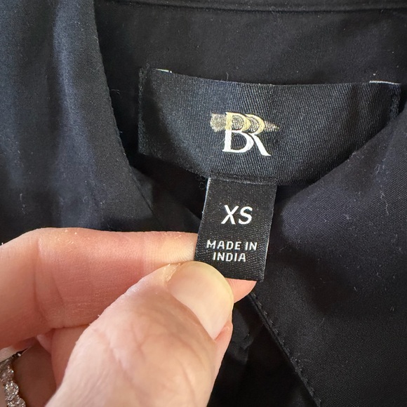 NWOT Banana Republic Black Poplin Maxi Shirtdress in Black (Size XS) - Picture 10 of 13
